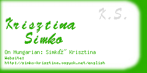 krisztina simko business card